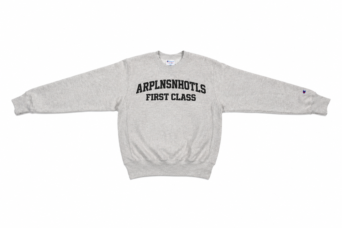 First Class Crewneck — Light Grey/Black