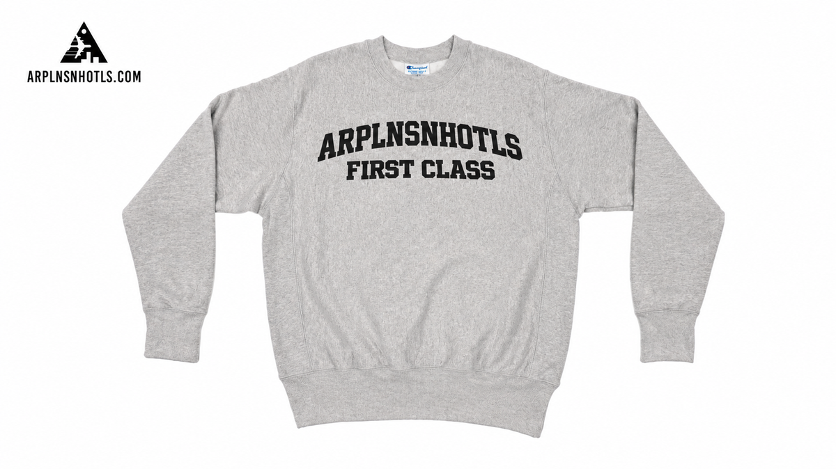 First Class Crewneck — Light Grey/Black