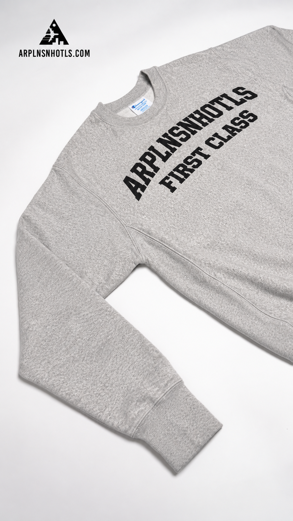 First Class Crewneck — Light Grey/Black